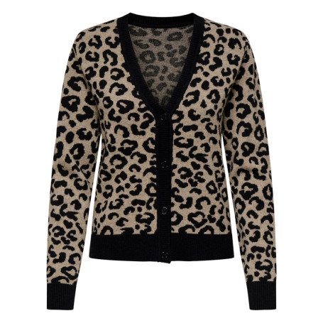 Gilet léopard à motifs avec une coupe droite et...