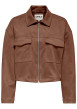 Thumbnail Blouson camel uni avec une coupe cropped et un col à revers