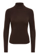 Thumbnail Top marron uni avec une coupe ajustée et des manches longues