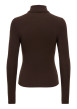 Thumbnail Top marron uni avec une coupe ajustée et des manches longues - Image 2