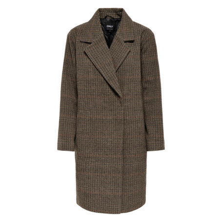 Manteau marron uni avec une coupe droite et un...