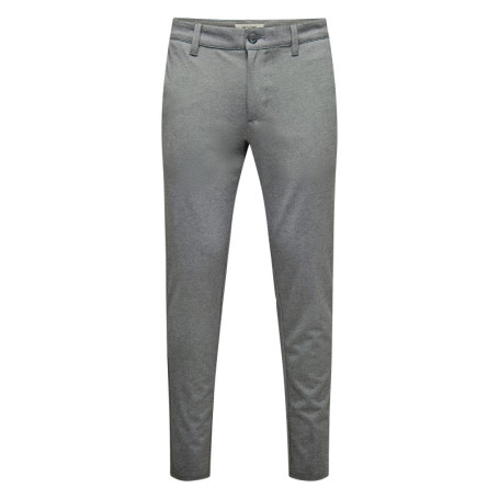 Pantalon chino gris uni avec une coupe slim...