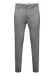 Thumbnail Pantalon chino gris uni avec une coupe slim muni d'un zip et d'un bouton