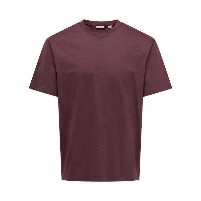 Only&sons - T-shirt Mauve Uni En Coton Biologique Avec Une Coupe Droite Et Un Col Rond - Violet
