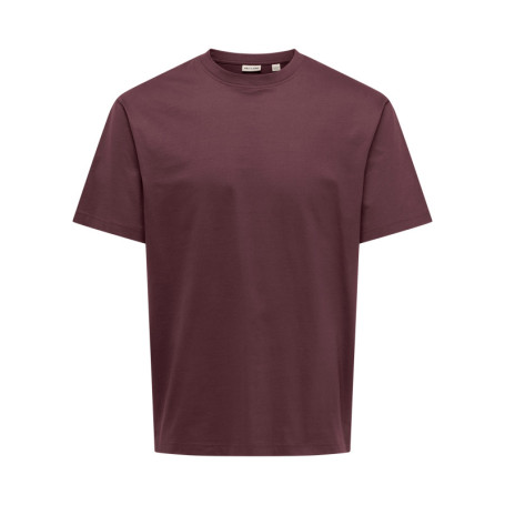 T-shirt mauve uni en coton biologique avec une...
