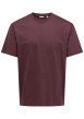 Thumbnail T-shirt mauve uni en coton biologique avec une coupe droite et un col rond
