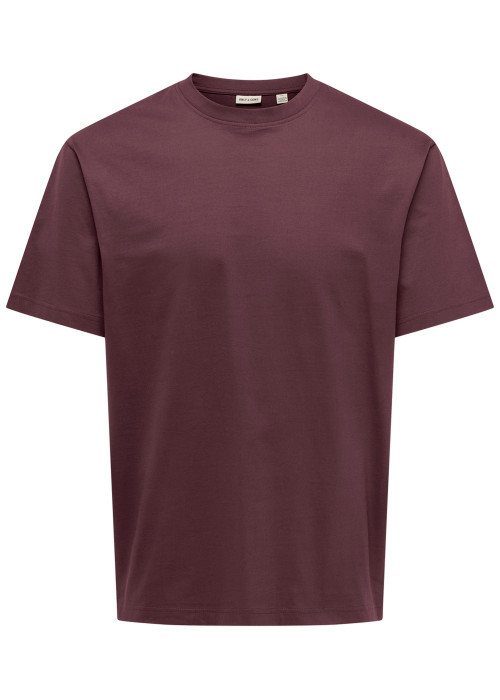 T-shirt mauve uni en coton biologique avec une...
