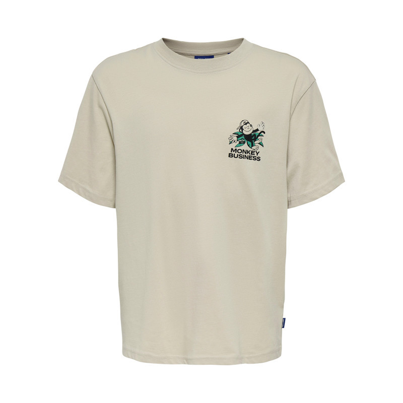 Only&sons - T-shirt En Coton Biologique Beige à Imprimé Avec Une Coupe Droite Et Un Col Rond - Beige Only&sons - T-shirt En Coton Biologique Beige à Imprimé Avec Une Coupe Droite Et Un Col Rond - Beige