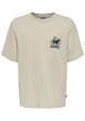 Thumbnail T-shirt en coton biologique beige à imprimé avec une coupe droite et un col rond
