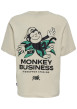 Thumbnail T-shirt en coton biologique beige à imprimé avec une coupe droite et un col rond - Image 2