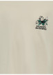 Thumbnail T-shirt en coton biologique beige à imprimé avec une coupe droite et un col rond - Image 3