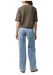 Thumbnail Gilet taupe uni avec une coupe droite et un col rond muni de boutons - Image 2