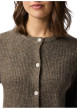 Thumbnail Gilet taupe uni avec une coupe droite et un col rond muni de boutons - Image 4