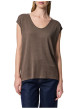 Thumbnail T-shirt taupe uni avec une coupe droite et des manches courtes