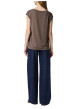 Thumbnail T-shirt taupe uni avec une coupe droite et des manches courtes - Image 2