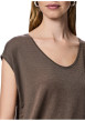 Thumbnail T-shirt taupe uni avec une coupe droite et des manches courtes - Image 4