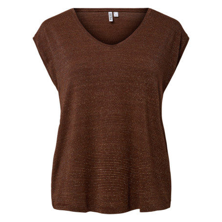 T-shirt marron uni avec une coupe droite et des...