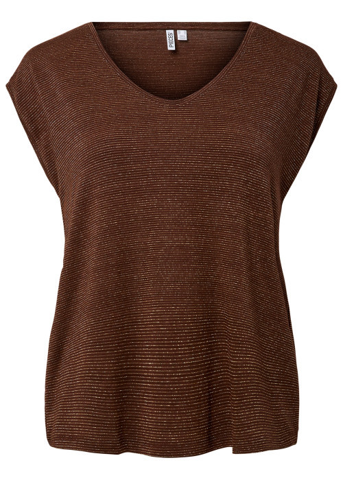 T-shirt marron uni avec une coupe droite et des manches courtes