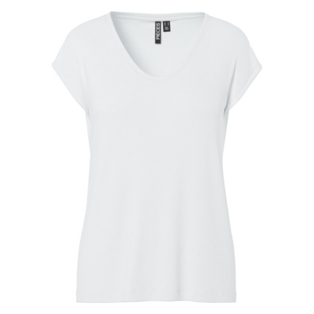 T-shirt blanc uni avec une coupe droite et des...