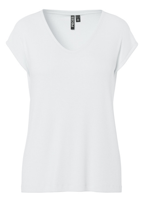 T-shirt blanc uni avec une coupe droite et des...