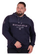 Thumbnail Sweat en coton biologique mélangé marine à imprimé avec une coupe droite