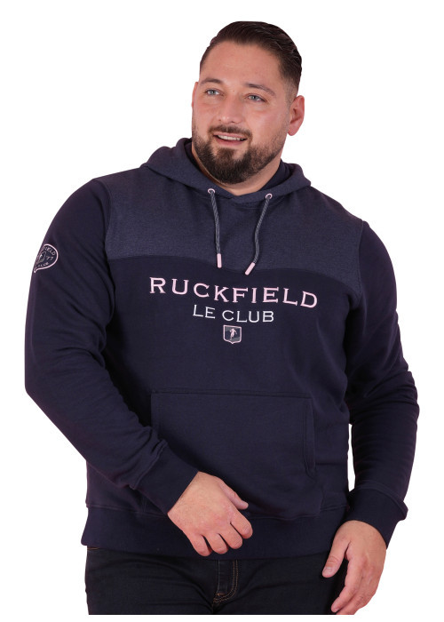 Sweat en coton biologique mélangé marine à imprimé avec une coupe droite