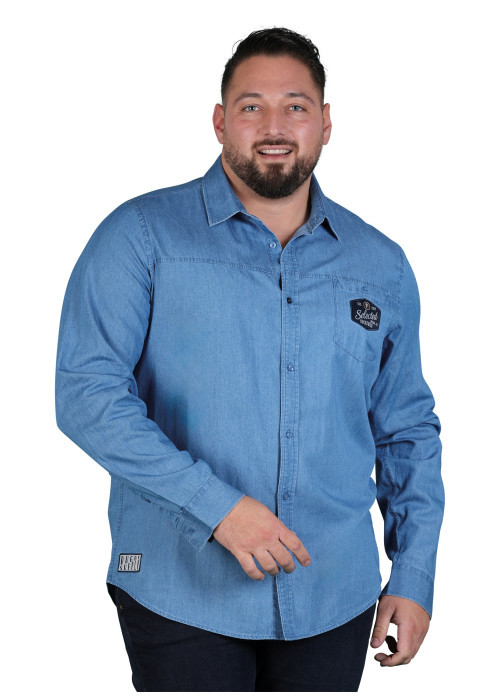 Chemise en coton stone à imprimé avec une coupe droite et un col à revers