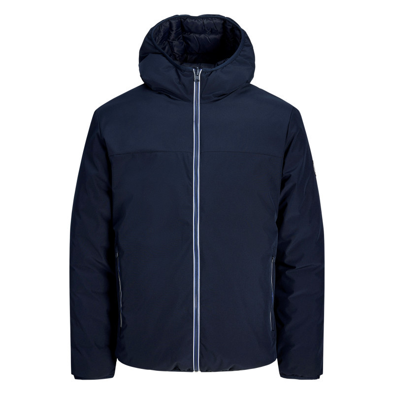 Premium - Doudoune Marine Unie Avec Une Coupe Droite Et Un Col à Capuche - Bleu Foncé Premium - Doudoune Marine Unie Avec Une Coupe Droite Et Un Col à Capuche - Bleu Foncé