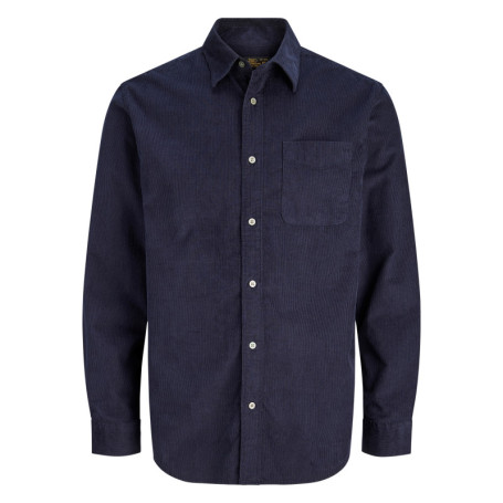 Chemise en coton marine unie avec une coupe...