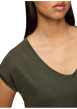 Thumbnail T-shirt kaki à rayures avec une coupe droite et des manches courtes - Image 4
