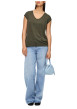 Thumbnail T-shirt kaki à rayures avec une coupe droite et des manches courtes - Image 5