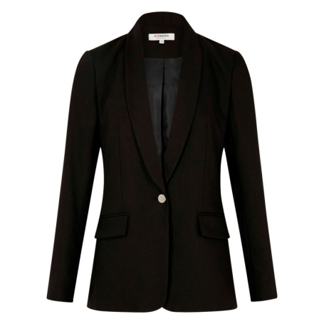 Blazer noir à coupe droite pourvu d'un col...