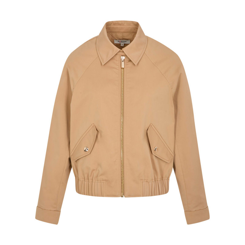 Morgan - Blouson Beige à Coupe Ajustée Pourvu D'un Col à Revers Et De Manches Longues - Beige