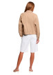 Thumbnail Blouson beige à coupe ajustée pourvu d'un col à revers et de manches longues - Image 3