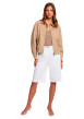 Thumbnail Blouson beige à coupe ajustée pourvu d'un col à revers et de manches longues - Image 5