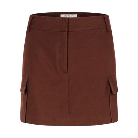 Jupe-short marron à coupe droite pourvue d'une...