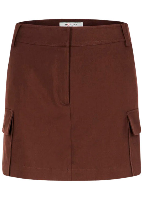 Jupe-short marron à coupe droite pourvue d'une...