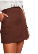 Thumbnail Jupe-short marron à coupe droite pourvue d'une fermeture dissimulée - Image 2