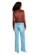 Thumbnail Blouson marron à coupe droite pourvu d'un col à revers et de manches longues - Image 3