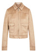 Thumbnail Blouson taupe à coupe droite pourvu d'un col à revers et de manches longues