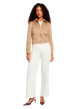 Thumbnail Blouson taupe à coupe droite pourvu d'un col à revers et de manches longues - Image 5