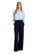 Thumbnail Pantalon chino marine à coupe bootcut pourvu d'une taille haute - Image 5