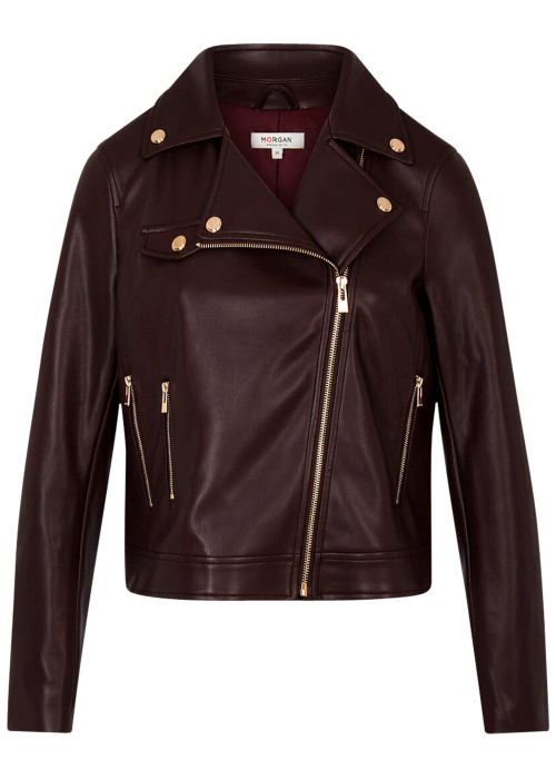 Veste perfecto bordeaux à coupe droite pourvue...