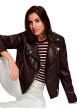 Thumbnail Veste perfecto bordeaux à coupe droite pourvue d'un col à revers - Image 2