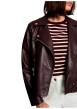 Thumbnail Veste perfecto bordeaux à coupe droite pourvue d'un col à revers - Image 4