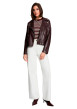 Thumbnail Veste perfecto bordeaux à coupe droite pourvue d'un col à revers - Image 5