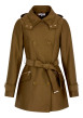 Thumbnail Trench coat kaki à coupe ajustée pourvu d'un col à capuche boutonné