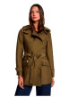 Thumbnail Trench coat kaki à coupe ajustée pourvu d'un col à capuche boutonné - Image 2