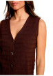 Thumbnail Gilet texturé marron sans manche à coupe droite pourvu d'un col v - Image 4