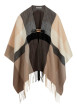 Thumbnail Poncho multicolore à coupe ample pourvu d'un col v avec fermoir doré